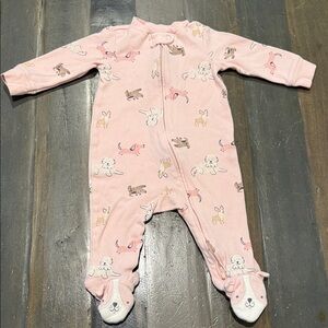 Carter's Pink Animal Print Footed One Piece